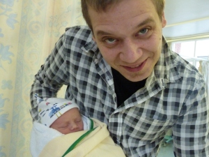 Una de las primeras fotos de Ekai recién nacido.